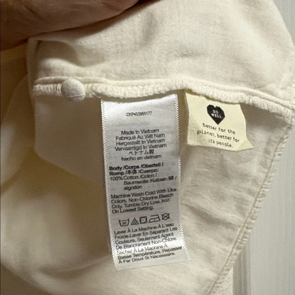 Madewell White Monterey V-Neck Peasant Blouse